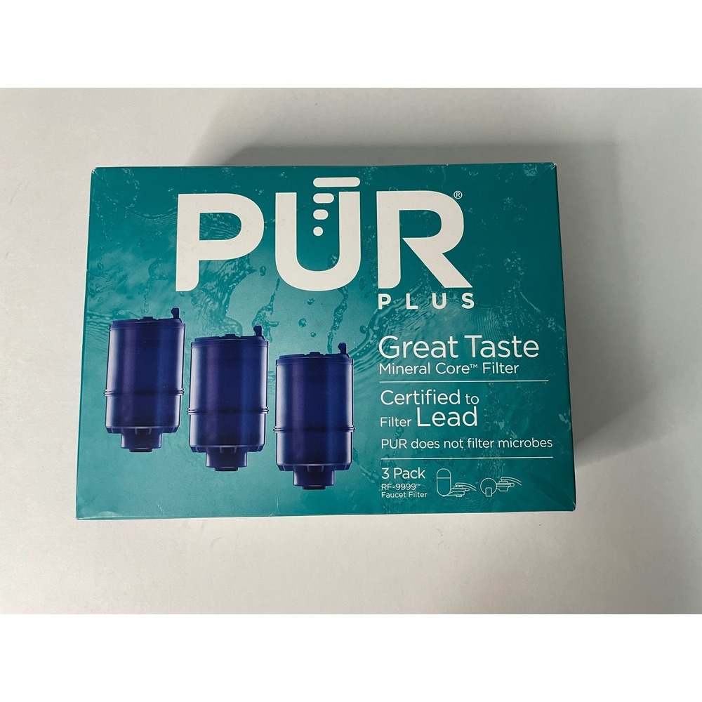 PUR PLUS Faucet Filter 3 Pack‎ Blue NEW RF-9999 Mineral Core Lead Reduction NIB